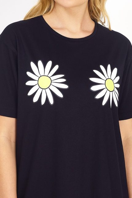 Ladies Printed Nighty T-Shirt - YR Textile